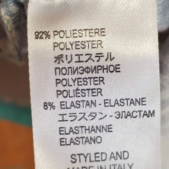 Claudia C Italy Dress Lightweight Sheath Size 42/10 Stunning Print gold Sparkle - Picture 8 of 8